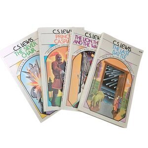 C.S. Lewis Books Lion Witch Wardrobe, Prince Caspian,  Silver Chair, Last Battle